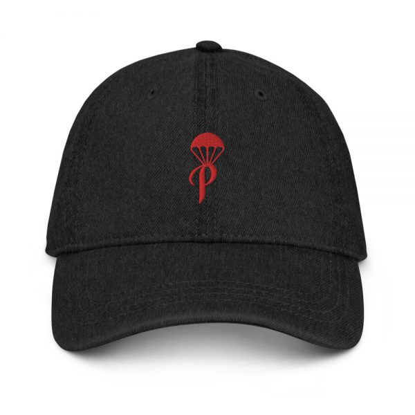 The Parachute Girls Denim Hat (Black/Red)