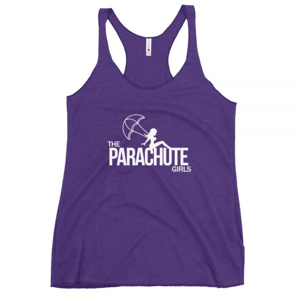 The Parachute Girls Women’s Racerback Tank (Purple Rush/White)