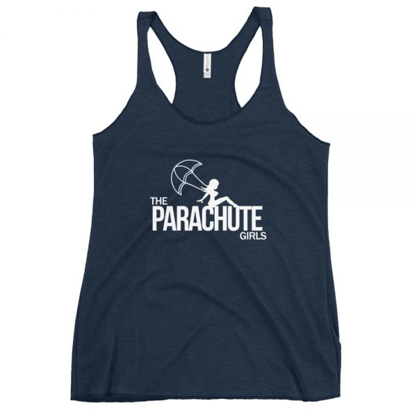 The Parachute Girls Women’s Racerback Tank (Vintage Navy/White)