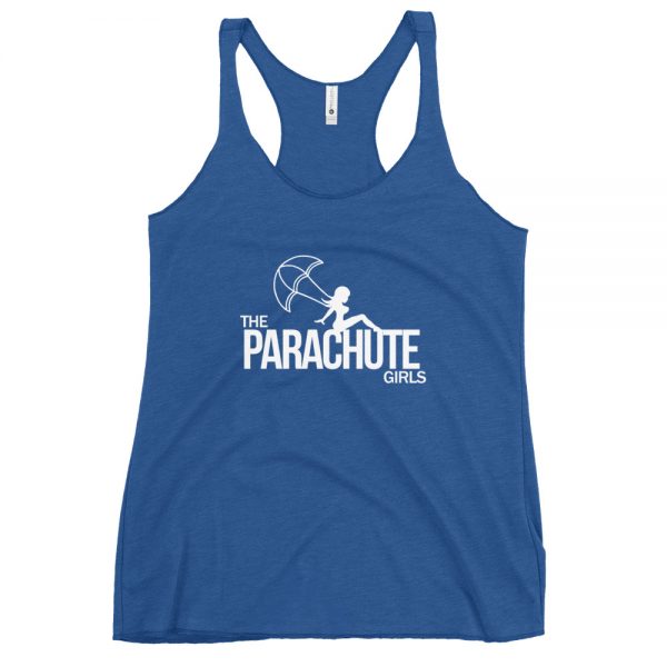 The Parachute Girls Women’s Racerback Tank (Vintage Royal Blue/White)