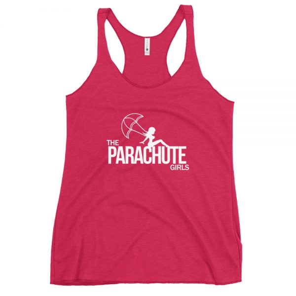 The Parachute Girls Women’s Racerback Tank (Shocking Pink/White)